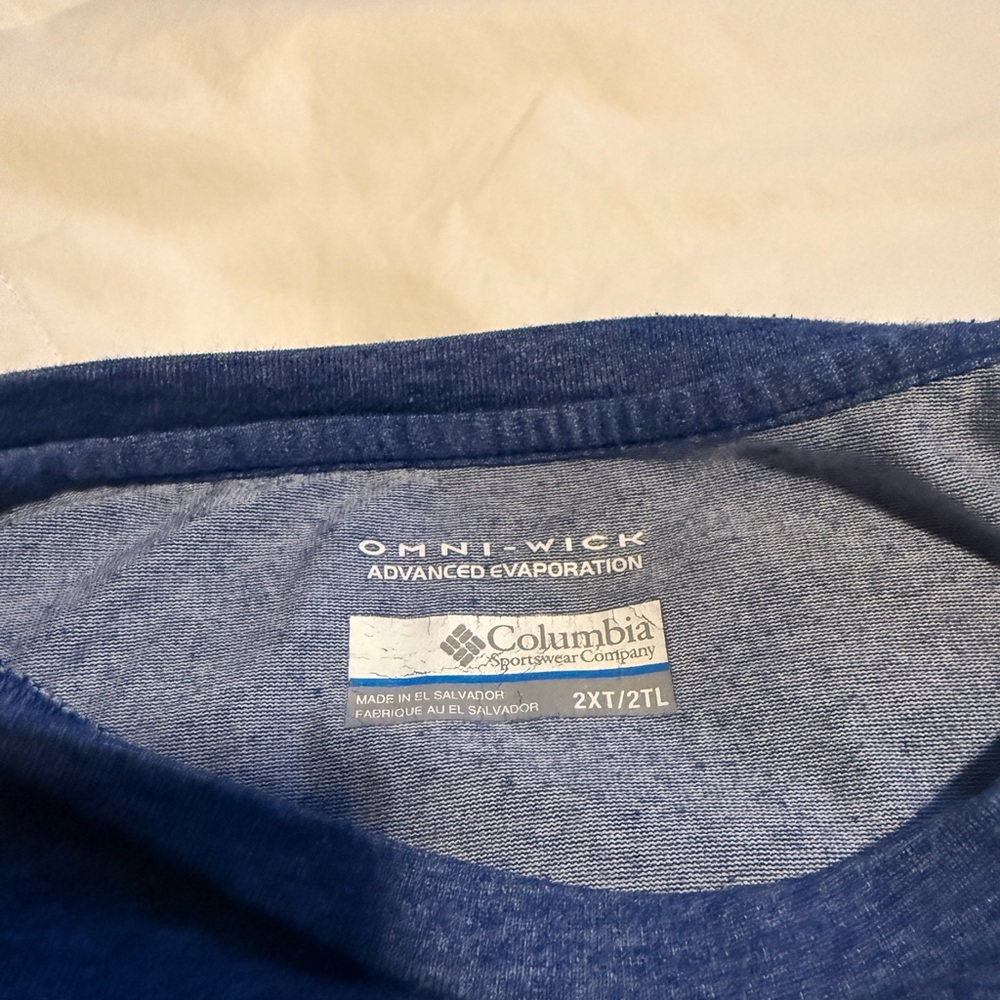 Columbia Blue T-Shirt 2X Tall - Picture 2 of 2